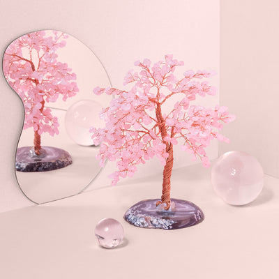 Rose Quartz Gemstones Bonsai Tree of Life - Meaning and Properties