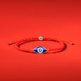 EsMX brazalete de anillos rojos con esmalte azul puro