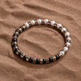 Illuminating Protection - Pearl Onyx Mantra Bracelet