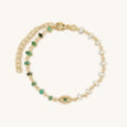 Soothing Oasis - Opal Emerald Evil Eye Charm Bracelet
