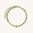 Focused Serenity - Ombre Emerald Lotus Charm Bracelet