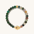 Spiritual Transformation - Green Pyrite Tourmaline Hamsa Charm Bracelet