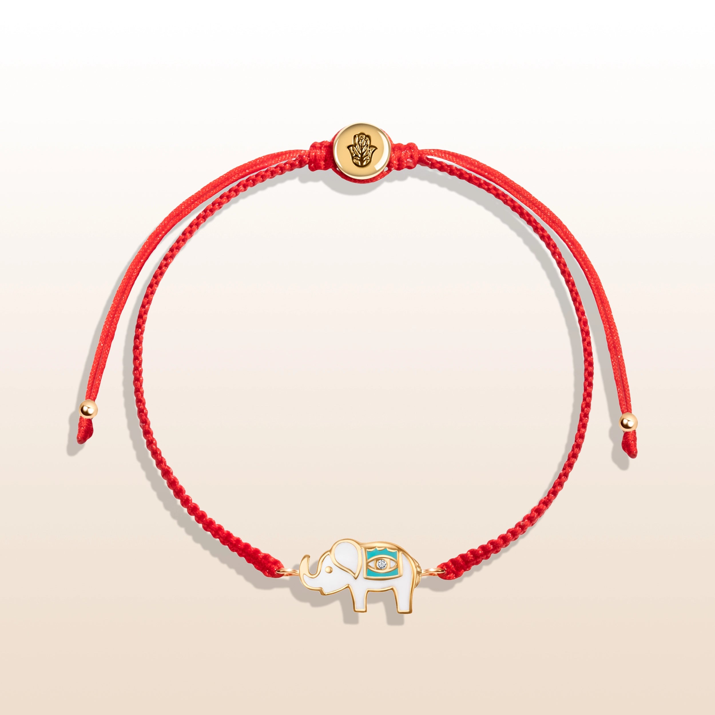 Fuerza espiritual - pulsera de encanto de elefante de cuerda roja