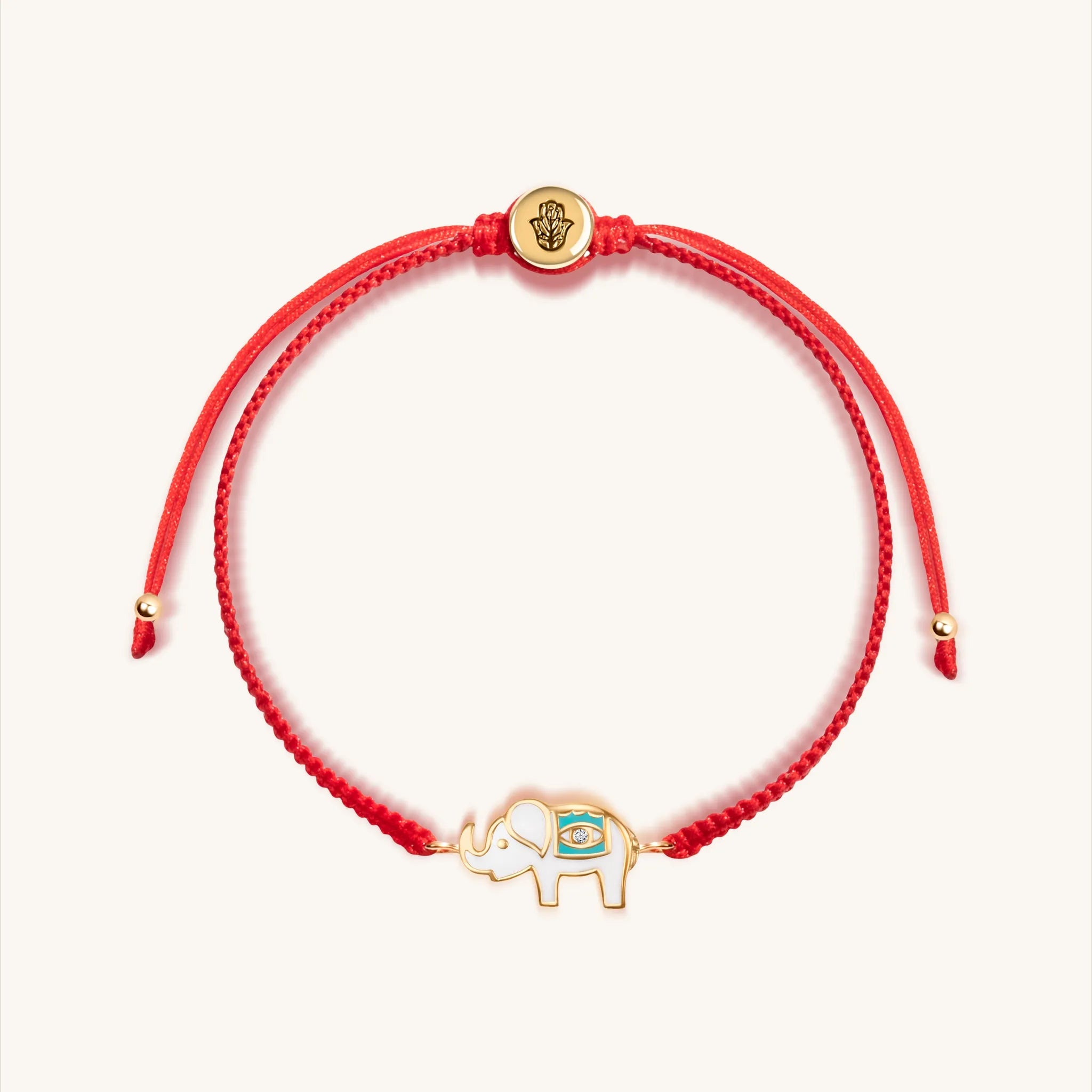 Spiritual Strength - Red String Elephant Charm Bracelet