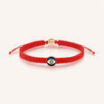 Essential Peacefulness - Red String Navy Enamel Evil Eye Charm Bracelet