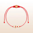 Cosmic Power - White Enamel Moon & Stars Red String Bracelet