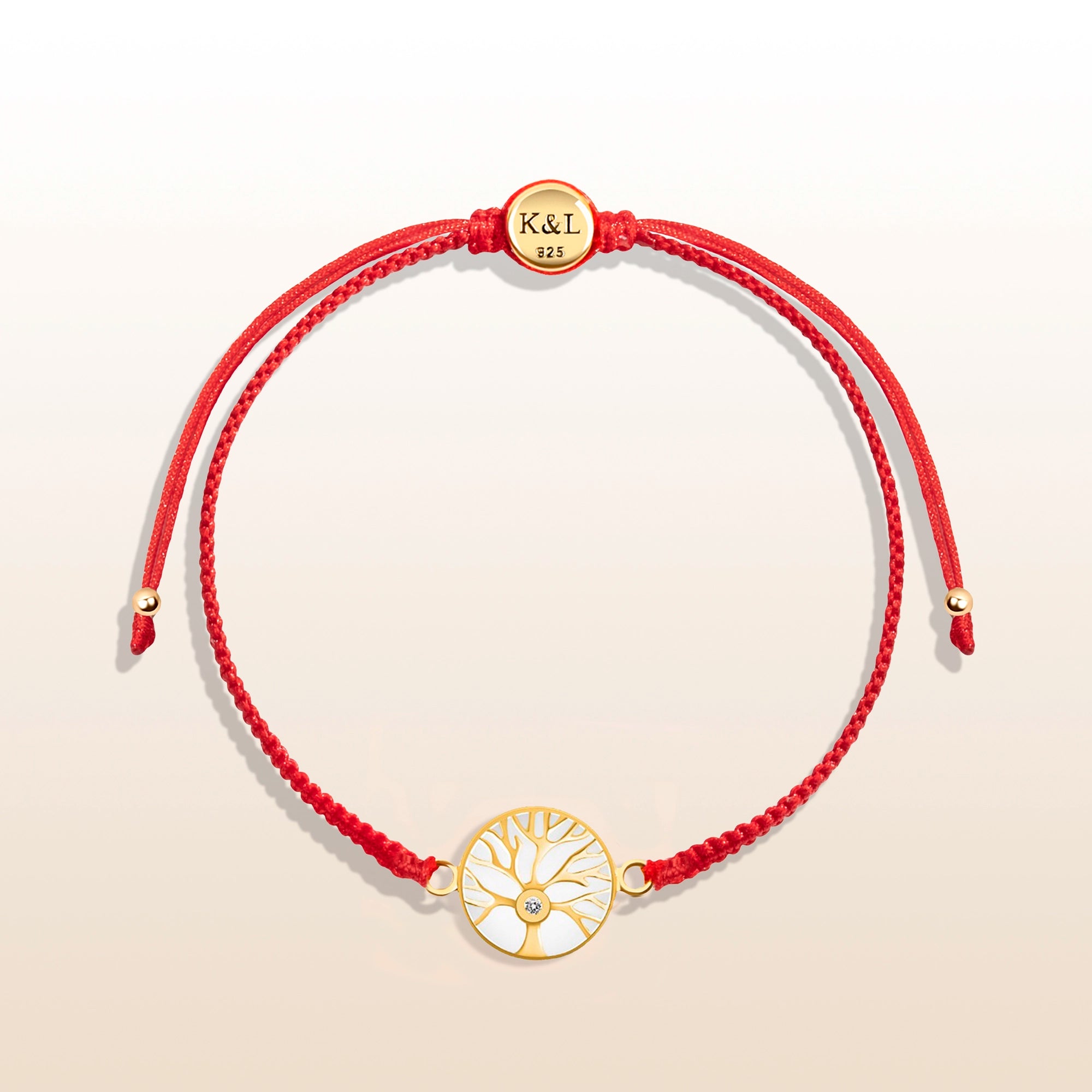 Branching Destiny Red String Tree of Life Charm Bracelet