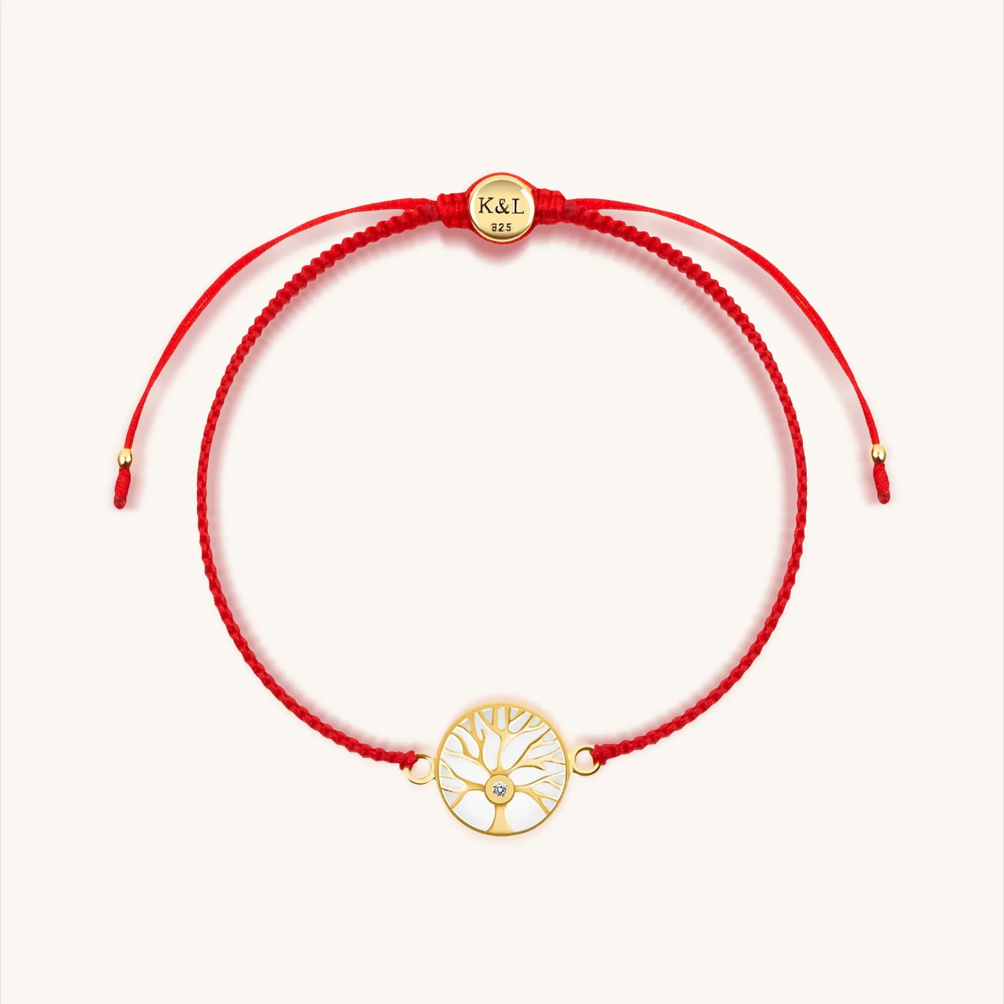 Branching Destiny - Red String Tree of Life Charm Bracelet