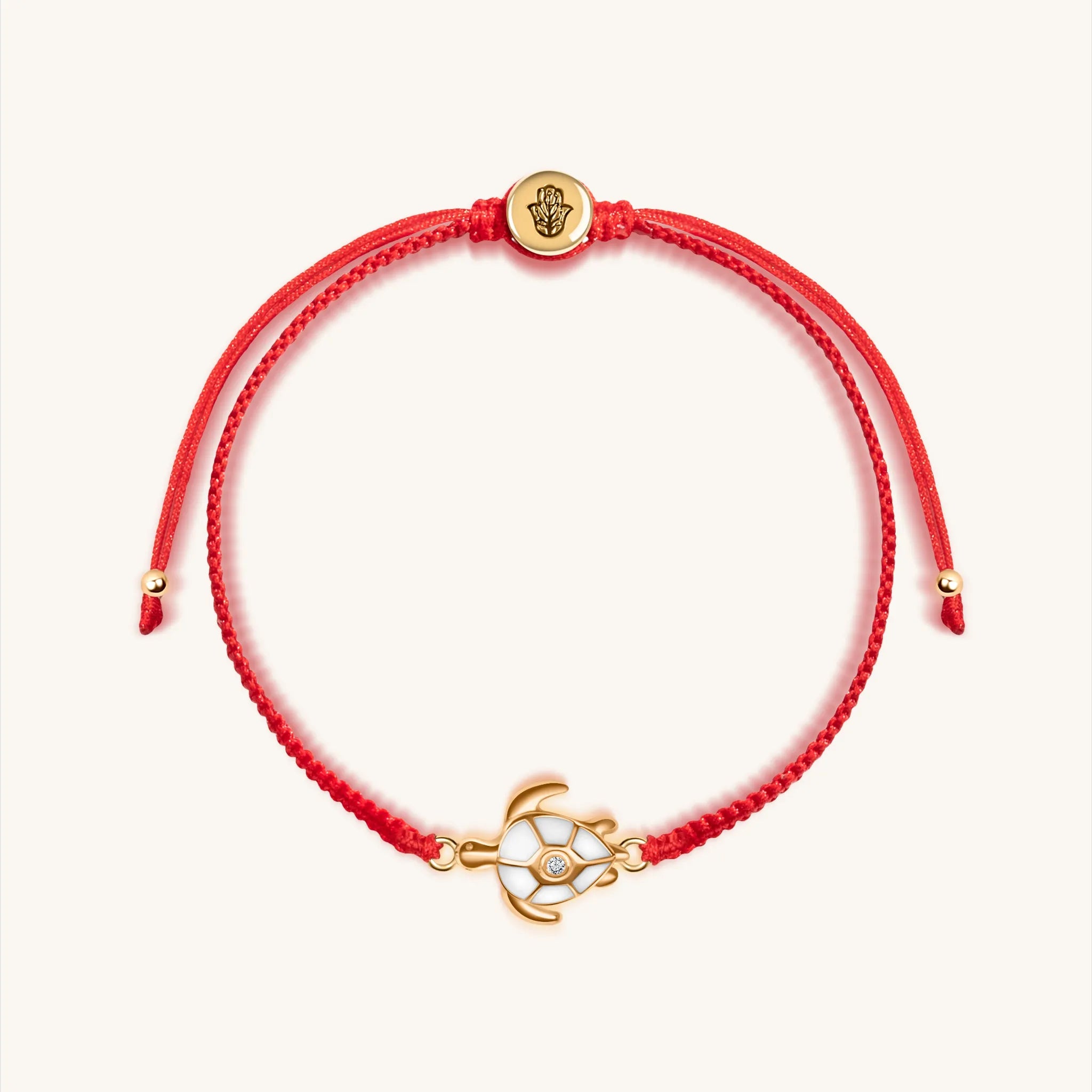 Patience Love - Red String Turtle Charm Bracelet