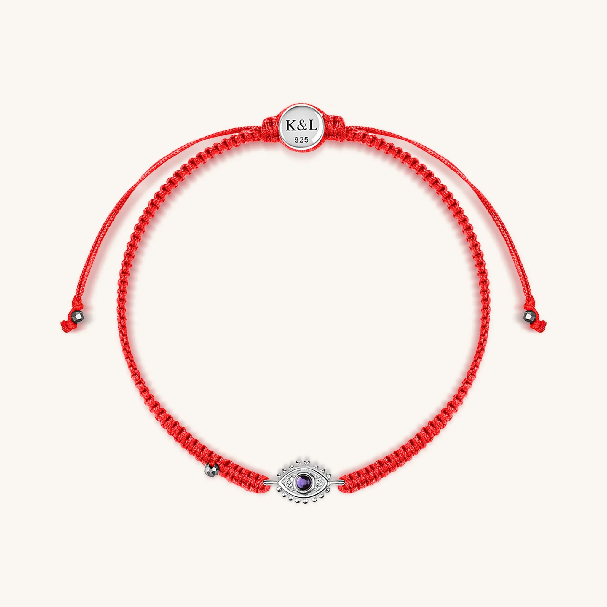 Beat Anxiety - Red String Amethyst Evil Eye Charm Bracelet