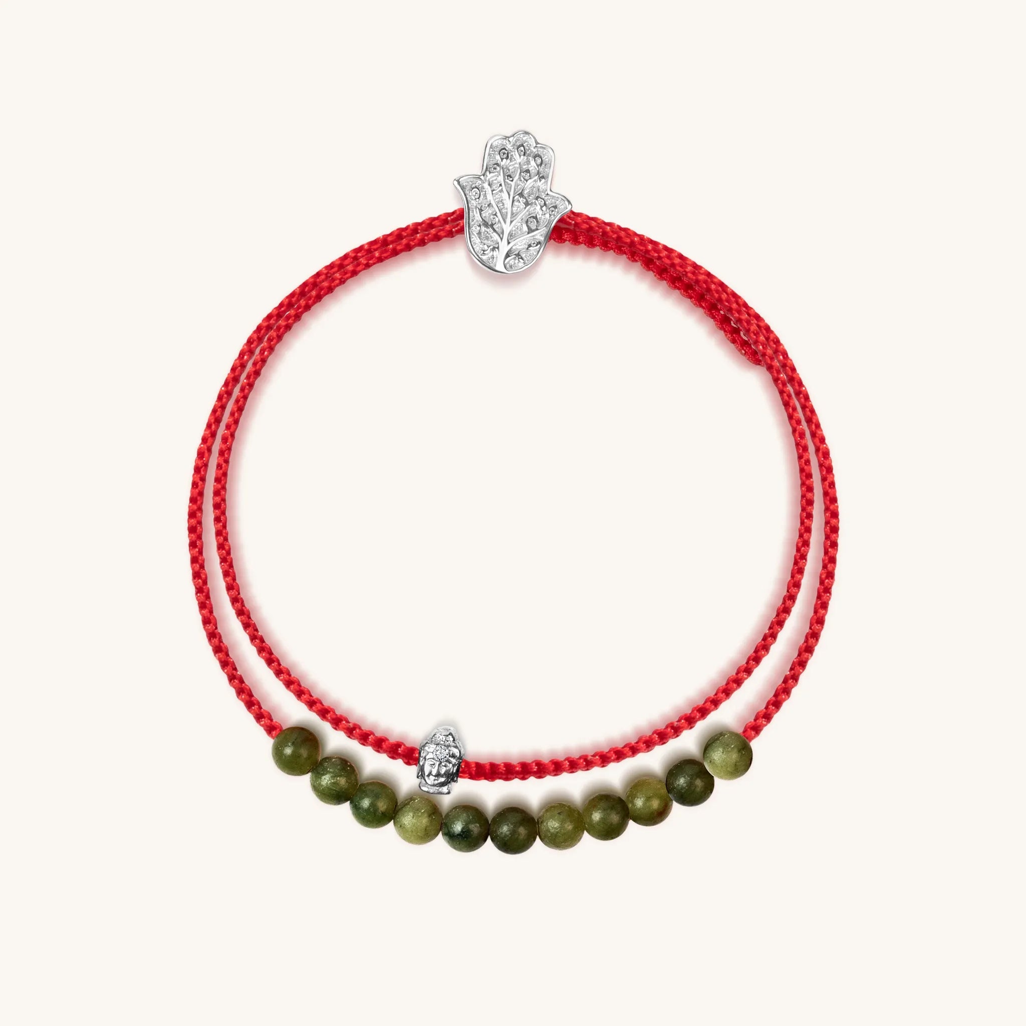 Serene Reflections Jade Buddha Red String Wrap