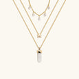 Tranquil Reverie - Moonstone Lotus Triple Layer Necklace