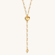 Divine Emotion - Gold Plated Moonstone Heart Rosary