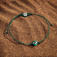 Karma and Luck  Bracelets - Mens  -  Guarding Spirit - Green Evil Eye Green String Bracelet