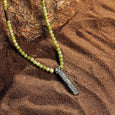 Karma and Luck  Necklace  -  Inward Serenity - Jade Matte Pyrite Triple Protection Necklace