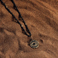 Karma and Luck  Necklace  -  Deep Consciousness - Matte Onyx Evil Eye Pendant Necklace