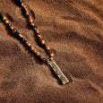 Karma and Luck  Necklace  -  Fearless Spirit - 3 Symbol Tiger's Eye Onyx Necklace