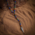 Karma and Luck  Necklace  -  Spiritual Strength - 4 Symbol Tiger's Eye Lapis Malachite Necklace