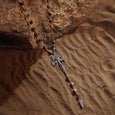 Divine Honor - Tiger's Eye Maltese Cross Pendant Necklace
