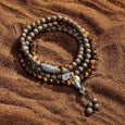 Karma and Luck  Bracelets - Mens  -  Spiritual Awakening- Multistone Tiger Eye Mala Bracelet