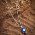 Karma and Luck  Necklaces - Mens  -  Protect and Navigate- Navy Enamel Evil Eye Necklace