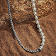 Karma and Luck  Necklaces - Mens  -  Endless Wisdom - White Pearl Mantra Necklace