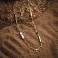 Karma and Luck  Necklaces - Mens  -  "- BR/GP 17-19 NECKLACE  - BIWA PEARL 23x5MM STICK"