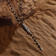 Ancient Spirit - Matte Onyx Hieroglyphs Pendant Necklace