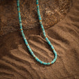Karma and Luck  Necklaces  -  "*Base Metal:- Brass  *Gold Plated  Make as Men's Choker Necklace 17-19 inches    Gemstone:- Natural Turquoise 4mm with Gold Plated Heishi    *Lobster Lock"