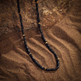 Karma and Luck  Necklaces  -  "*Base Metal:- Brass  *Gold Plated  Make as Men's Choker Necklace 17-19 inches    Gemstone:- Black Onyx Hexagon Heishi 4mm with some Blue Opal sprinkled    *Lobster Lock"