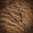 Karma and Luck  Necklaces - Mens  -  Spiritual Completion - Onyx Lapis Lazuli Agarwood Mala