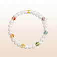 Supreme Delight - Multi Color Enamel Evil Eye Pearl Bracelet
