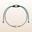 Grateful Presence - Green String White Hamsa Charm Bracelet