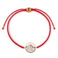 Karma and Luck  Bracelet  -  Aquarius White Enamel Gemstone Constellation Red Bracelet