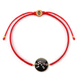 Karma and Luck  Bracelet  -  Aquarius Black Enamel Gemstone Constellation Red Bracelet