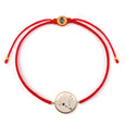 Karma and Luck  Bracelet  -  Pisces  White Enamel Gemstone Constellation Red Bracelet