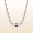 Bold Spirit - Silver Double Chain Evil Eye Charm Necklace