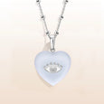 Deepest Love -  Blue Chalcedony Evil Eye Heart Necklace